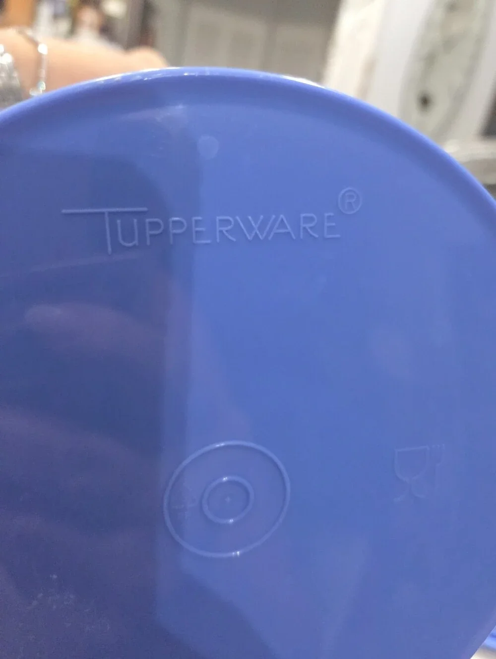 Blue Starburst Lid Tupperware Canister Container